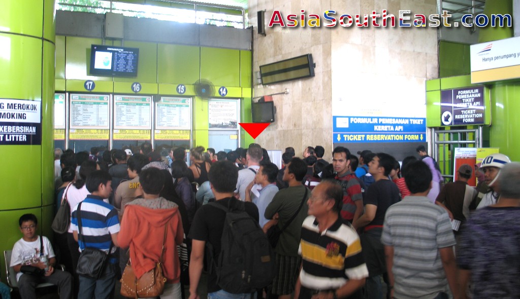 Queue at Jakarta Gambir Train Station, Jakarta, Java, Indonesia